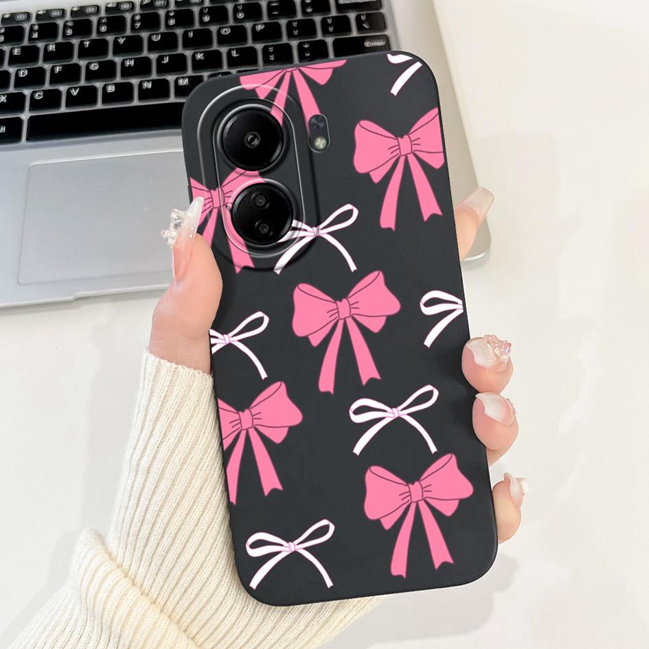 For Xiaomi Redmi 13C Case Cover Popular Flower Bowknot Soft TPU Silicone Shockproof Bumper For Xiaomi Poco C65 Redmi13C 4G Funda