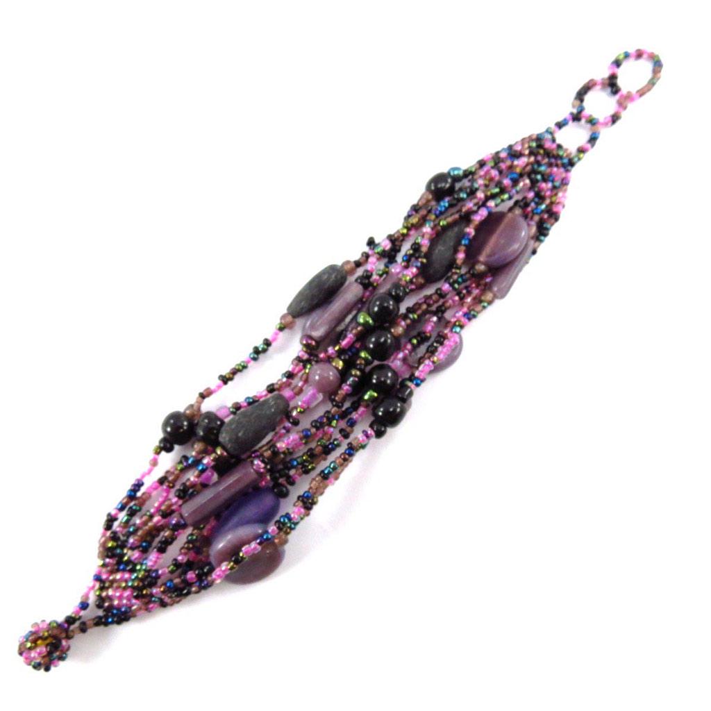 Les Trésors De Lily [J7026] - Purple 'Calcutta' Designer Bracelet