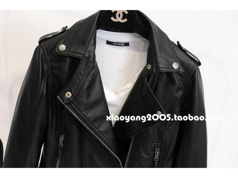 Chaqueta de Motociclista de Cuero PU Ajustada para Mujer Estilo Coreano 2025 - Corta, Versátil, Diseño de Solapa para Primavera/Otoño