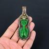 Green Praying Lady Gemstone Pure Copper Wire Wrapped Handmade Pendant Jewelry