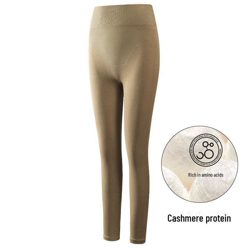 Brand High-Waist Wool Leggings: Belly-Tightening, Elastic, Warm German Velvet Trousers for Women - Perfect for Autumn and Winter.