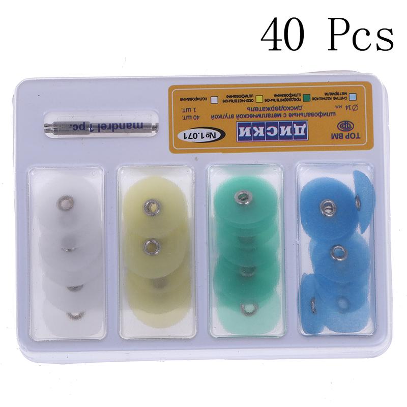 1PC přenosné dentální materiály s kovovým trnem na pouzdro Univerzální zubní leštící leštící kotouče