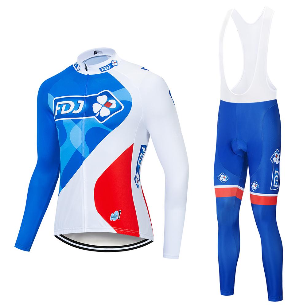 Fdj Autumn 2026 Pro Team Cycling Jersey19D Bib Set MTB Uniform Bicycle Clothing Quick Dry Bike Clothes Mens Long Cycling Wear