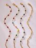 European Style Dopamine Color Block Necklace & Bracelet Set: Stainless Steel Drip Oil, Clavicle Design, Simple & Stylish Personality.