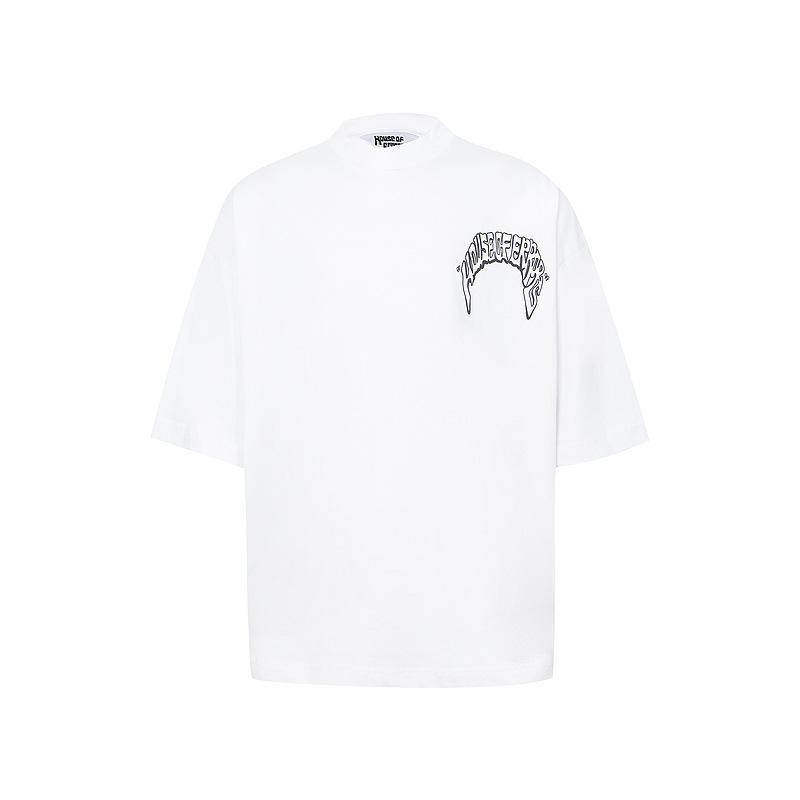 Cross-border trendy brand HOUSE & ERRORS Eye of Truth Letter Pattern Printed Short Sleeve T-Shirt Men's and Women's High Street Half Sleeve