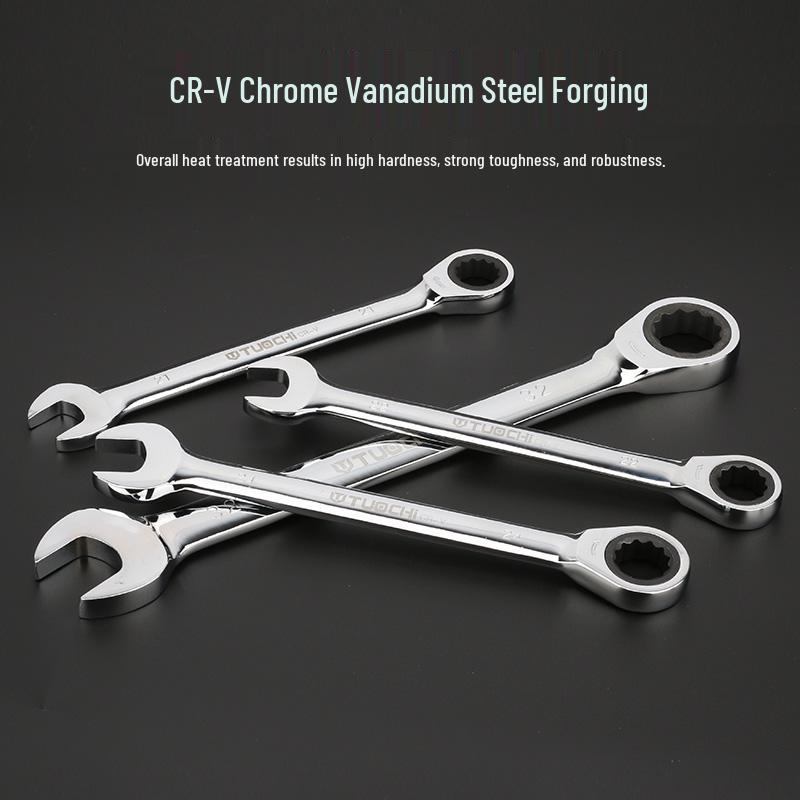 Ratchet Dual-Ended Wrench Set with Flower Opening for Labor-Saving Quick Fastening - Automatic Repair Tool
