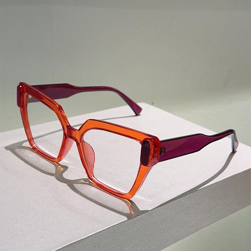 Luxury Designer Cat Eye Sunglasses Women Vintage Punk Double Color Big Frame UV400 Sun Glasses Elegant Lady