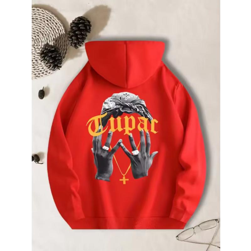 Fashionable and trendy men's printed hoodie Y2K hip-hop streetwear men's and women's pullover casual top