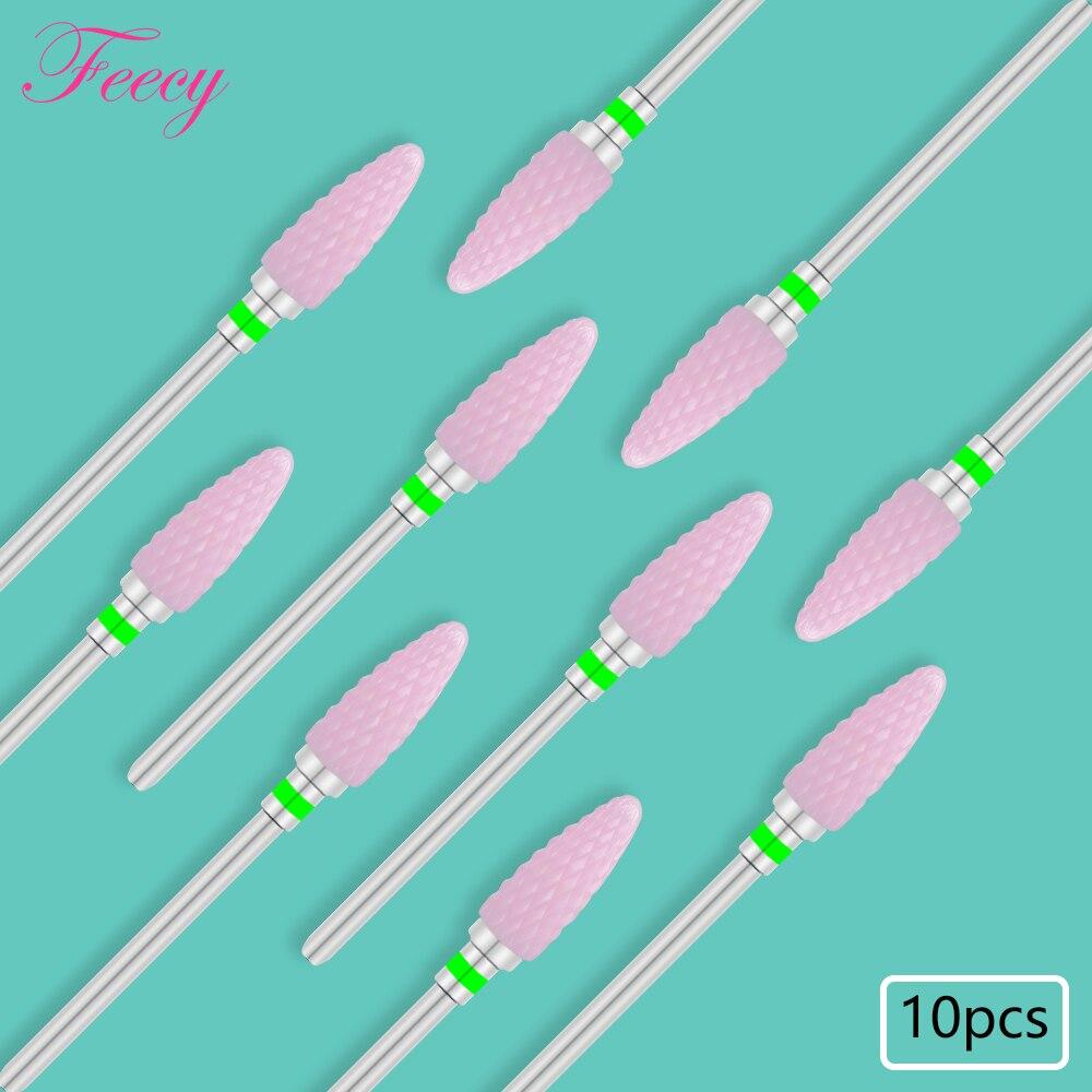 10PCS Milling Cutter For Manicure Set Ceramic Nail Drill Bits Cutters for Removing Gel Varnish Manicure Machine Accessories Mill