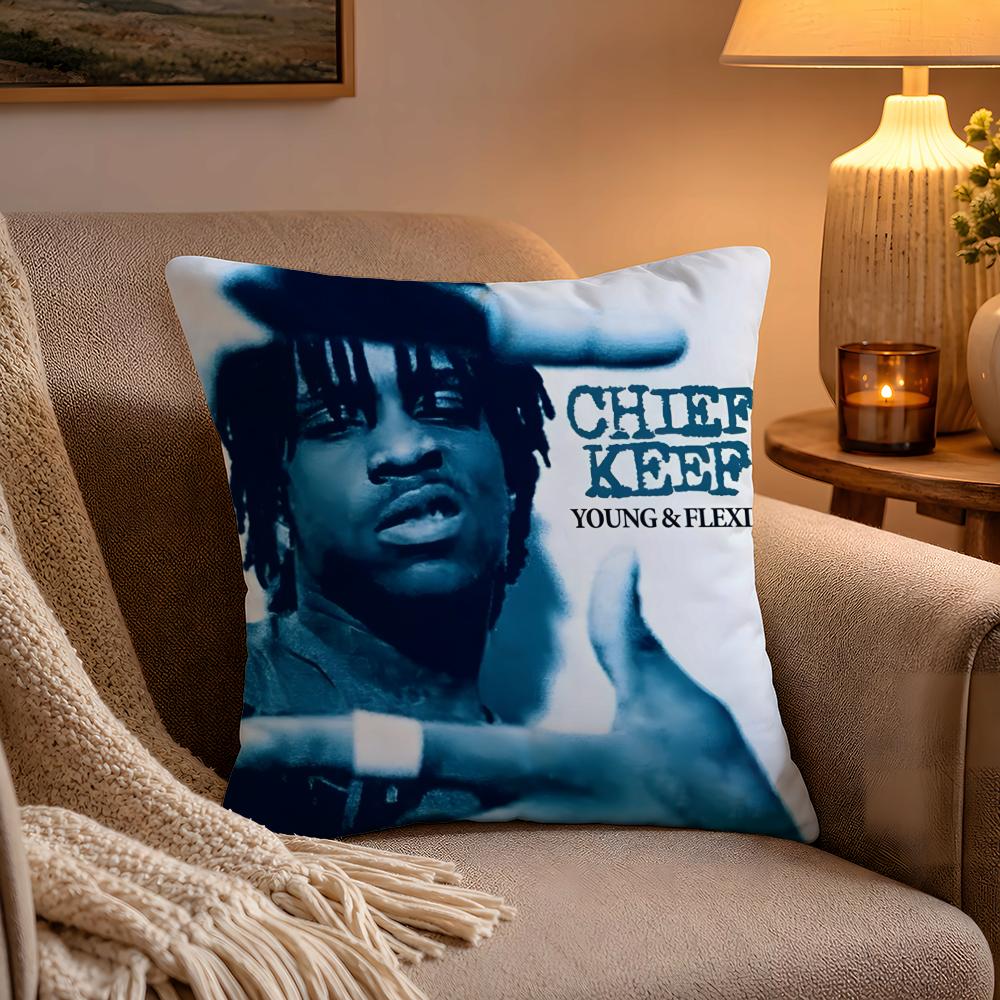 CChief KeefS Album Cover Cushion Cover Soft Plush Cushion Cover Double Print And Invisible Zipper For Sofa Home Car Use