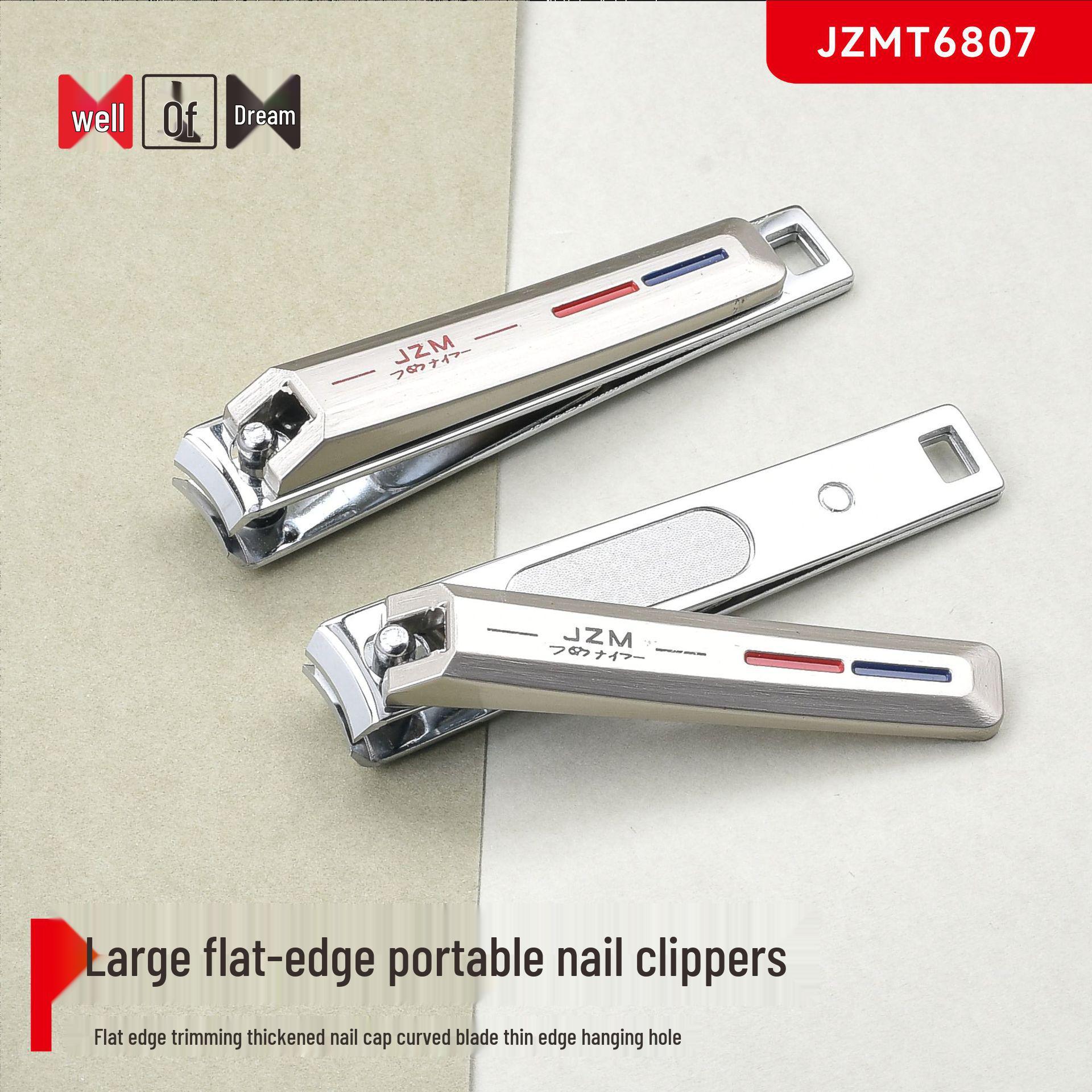 Jingzhi Meng Large Flat-Jaw Nail Clippers - Portable Manicure Tool No