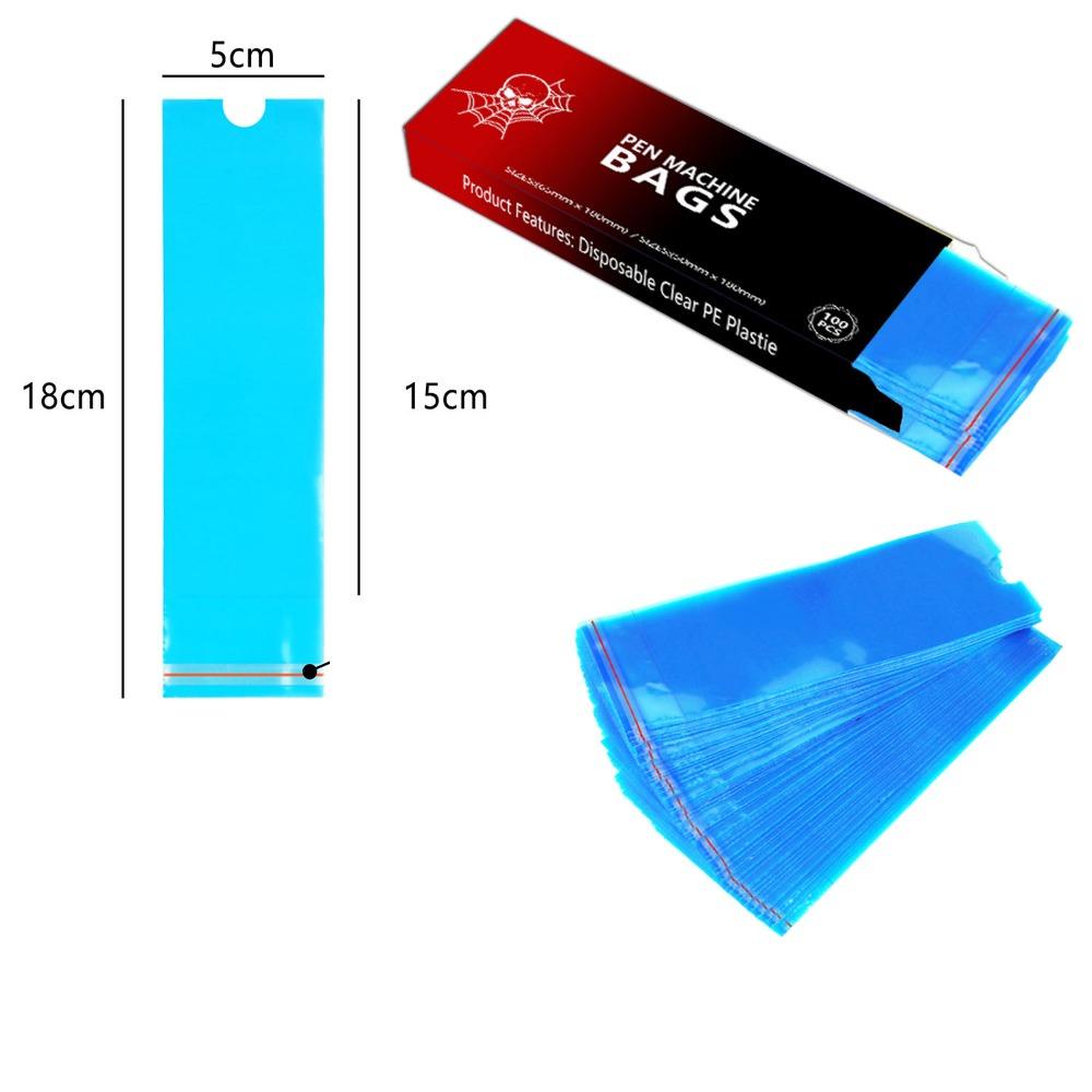 100Pcs Disposable Tattoo Machine Protection Bags Plastic Dustproof Cover