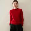 Women's Pure Cashmere Half-High Neck Sweater, Solid Color, Loose Long Sleeves, Autumn/Winter Collection.