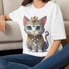 Royal Cat T-Shirt | Gemstone Crown Kitty Tee Animal Tee Gift for Boy Girl Mom Dad Grand Family Friend Sister Brother Crew Team Party