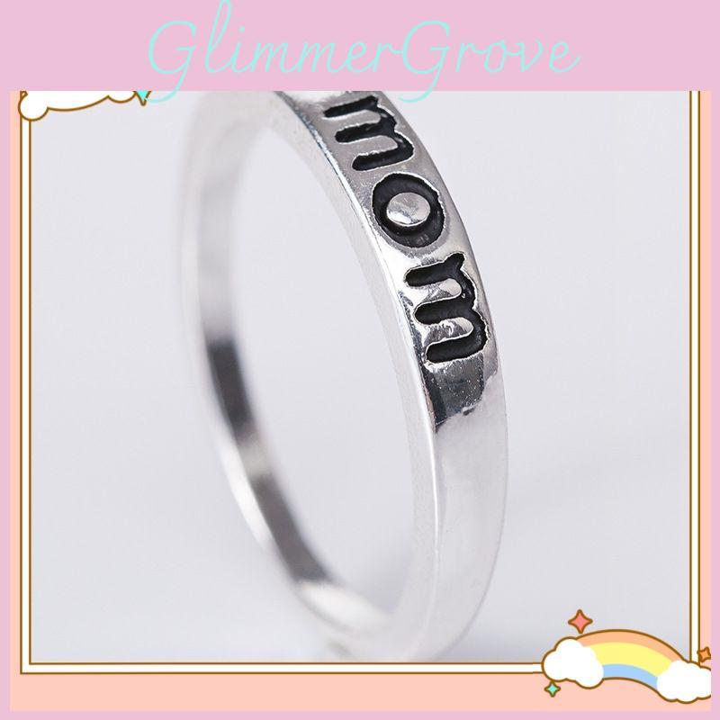 Elegant Mom Mother Dad Ring Silver Plated Alloy Jewelry Wholesale Mother's Day Gift Accessories