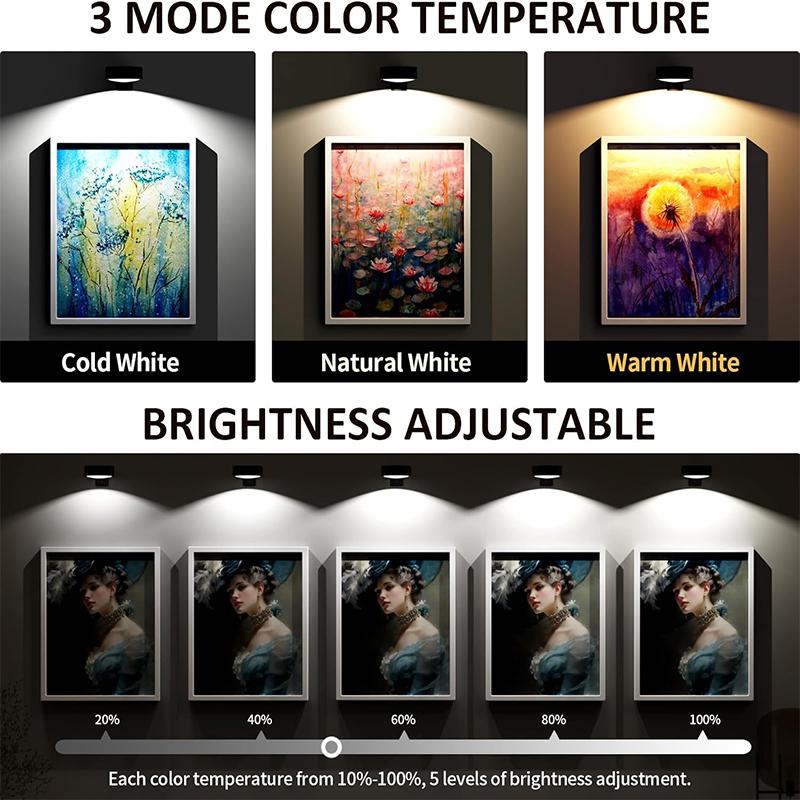 3 X Magnetic Remote Controlled Board Light, Rechargeable Wireless LED Table Lights, 3 Colours and Timer Function