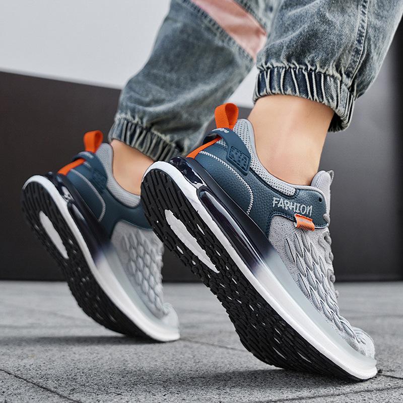 Sneakers Summer Mesh Black Casual Running Shoes Lightweight Breathable Shock Absorbing Shoes Air Cushion