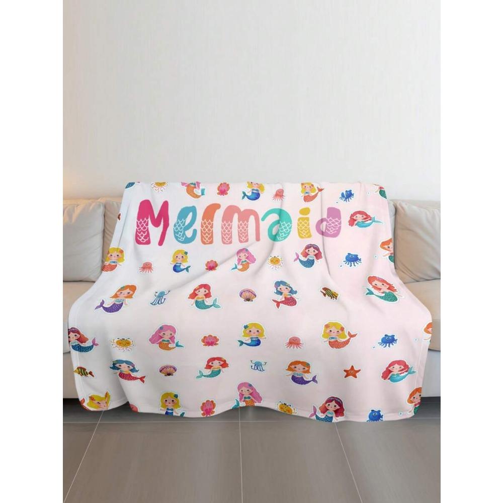 1 Piece Of Personalized Name Custom Blanket Cartoon Cute Icon Flannel Blanket Comfortable Soft And Warm Suitable For All Ages