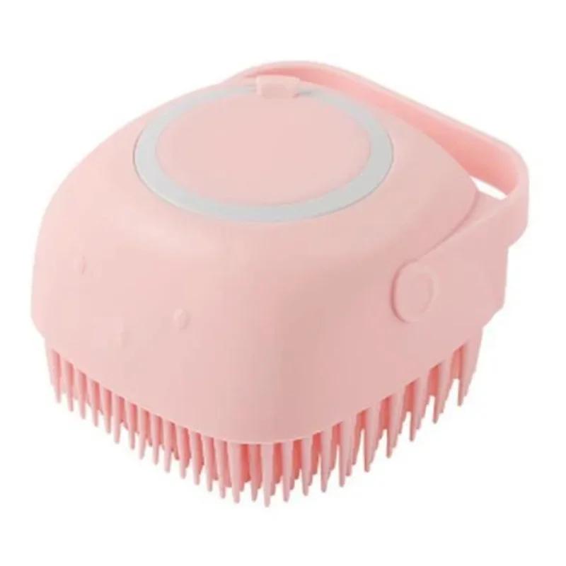 Soft Silicone Dog Brush Pet Shampoo Massager Bath Brush Cat Washing Body Wash Dispenser Pet Grooming Shower Brush
