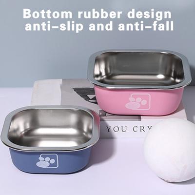 Yousheng Bol para Mascotas de Acero Inoxidable Antideslizante Resistente a Caídas Plato de Alimentación para Perro Gato Bandeja de Comida y Agua con Base de Goma Resistente a Mordeduras