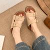 Cool slippers women's summer wear 2025 new thick-soled lazy retro pregnant women non-slip beach sandals