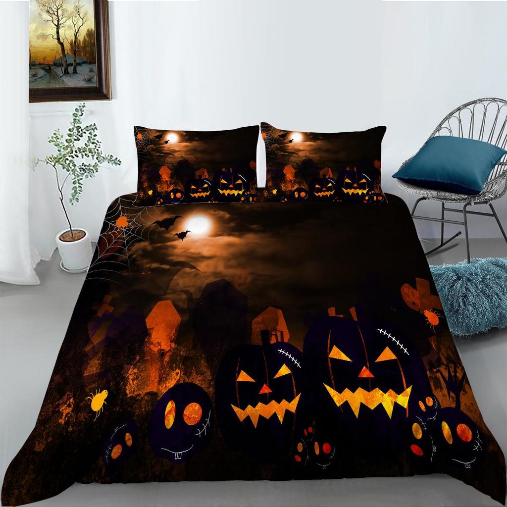 Halloween Theme Duvet Cover Luxury Bedding Cover Suit Snow Quilt Cover Boys Girls Single Size Bedding Cover