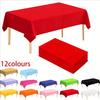 12 Colors Available Solid PEVA Anti-Wrinkle Disposable Rectangular Tablecloth, Suitable for Indoor And Outdoor Parties, Picnics, Birthdays, Weddings
