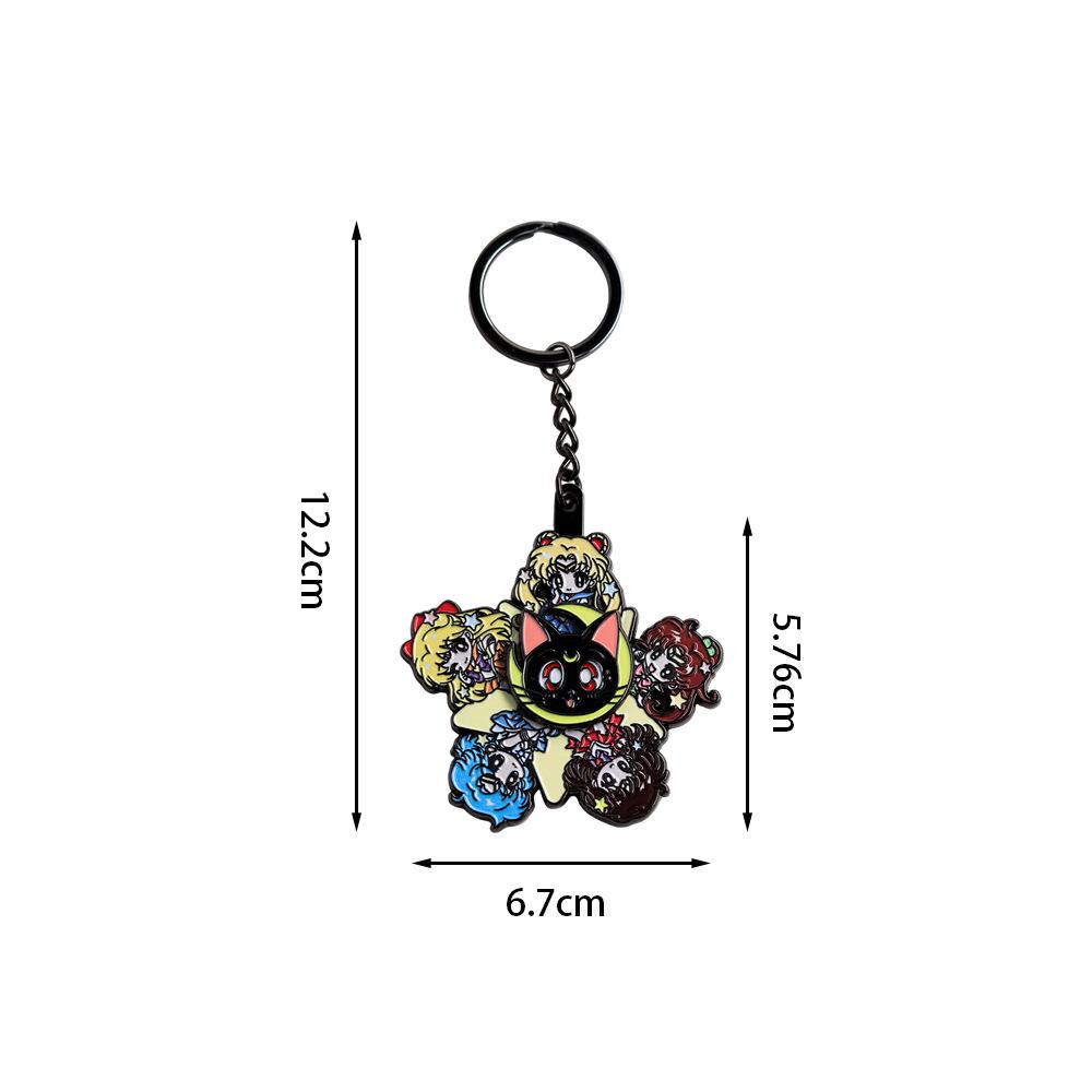 Sailor Moon Rotating Enamel Keychain - Cute Anime Pendant Accessory
