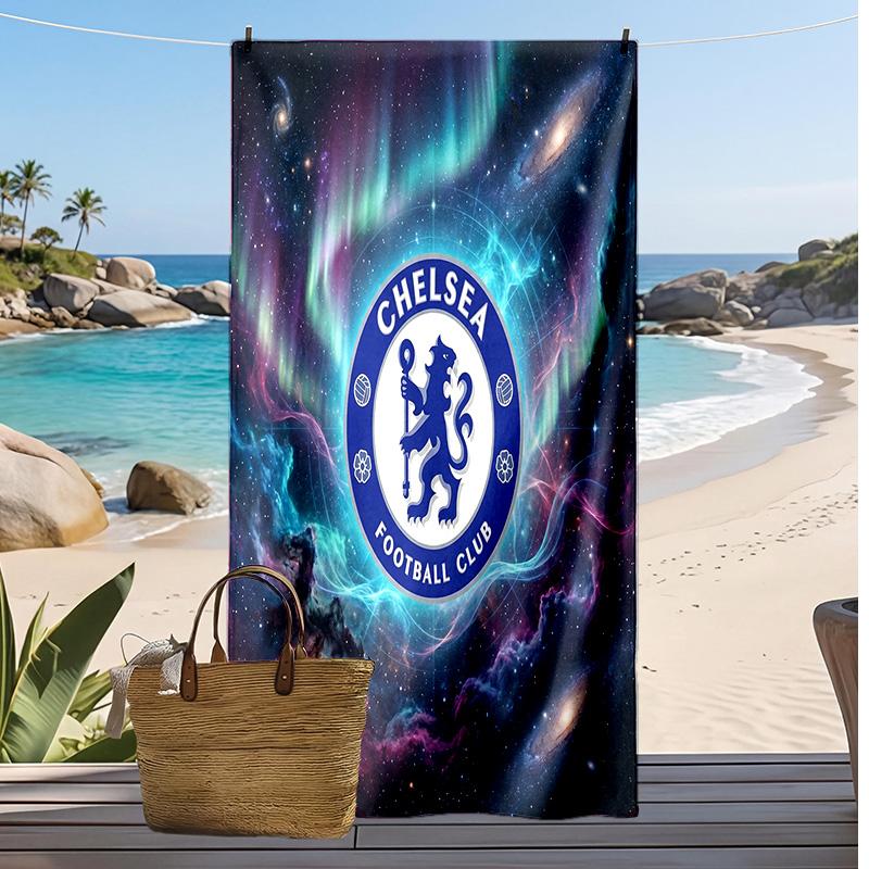 Chelsea FC Printed Beach Towel Quick Dry Soft TowelPortable Large Rectangular Beach Blanket for Travel Swimming Pool