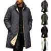 Cappotto Casual Elegante da Uomo a Colori, Lunghezza Media, con Zip, Collo Alto, Foderato, per l'Inverno