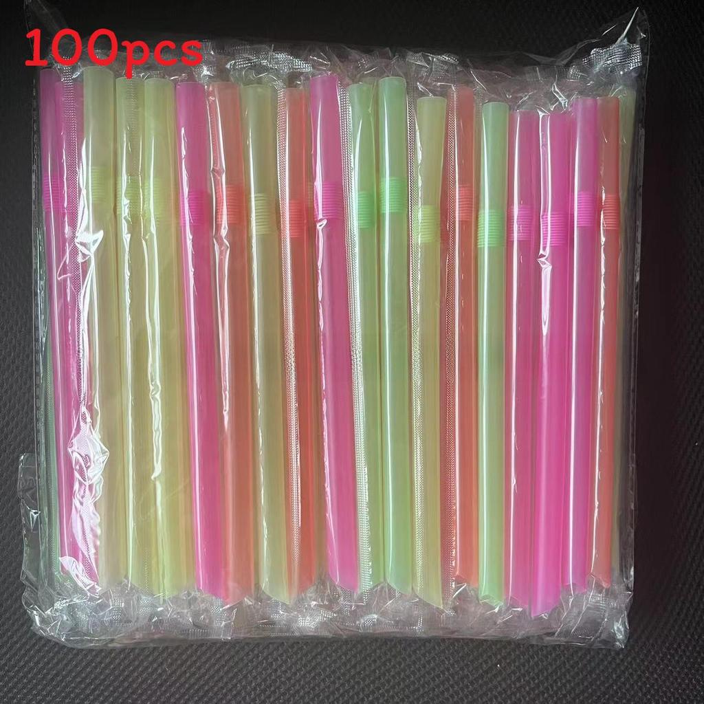 Disposable Bent Straw Milk Tea Drinking Straw With Sharp Tip For Takeout And Coffee