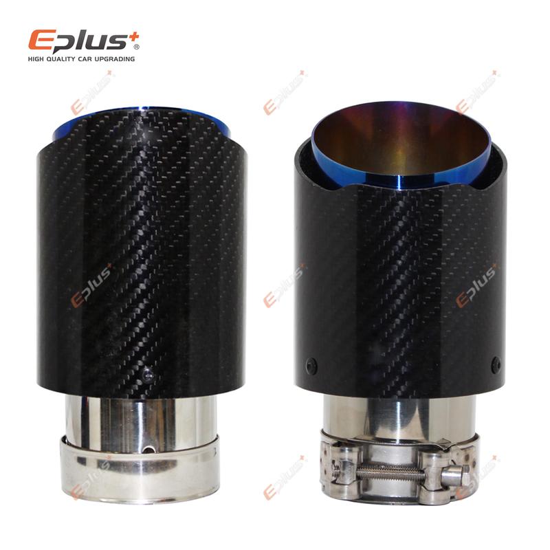

Universal Car Glossy Carbon Fiber Muffler Tip Exhaust System Pipe Mufflers Nozzle Straight Stainless Blue 51mm-76mm