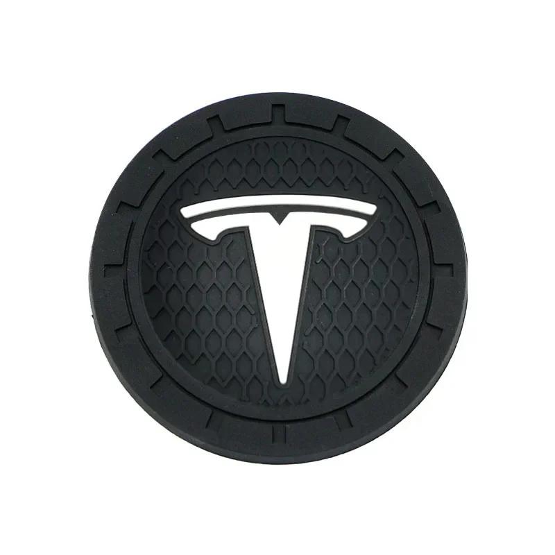 

Автомобильная наклейка Стиль автомобиля Tesla Подставка-коврик Черный коврик для подстаканника Водонепроницаемый Нескользящий Аксессуары для интерьера Для Tesla Model Y Автомобильный режим чёрный