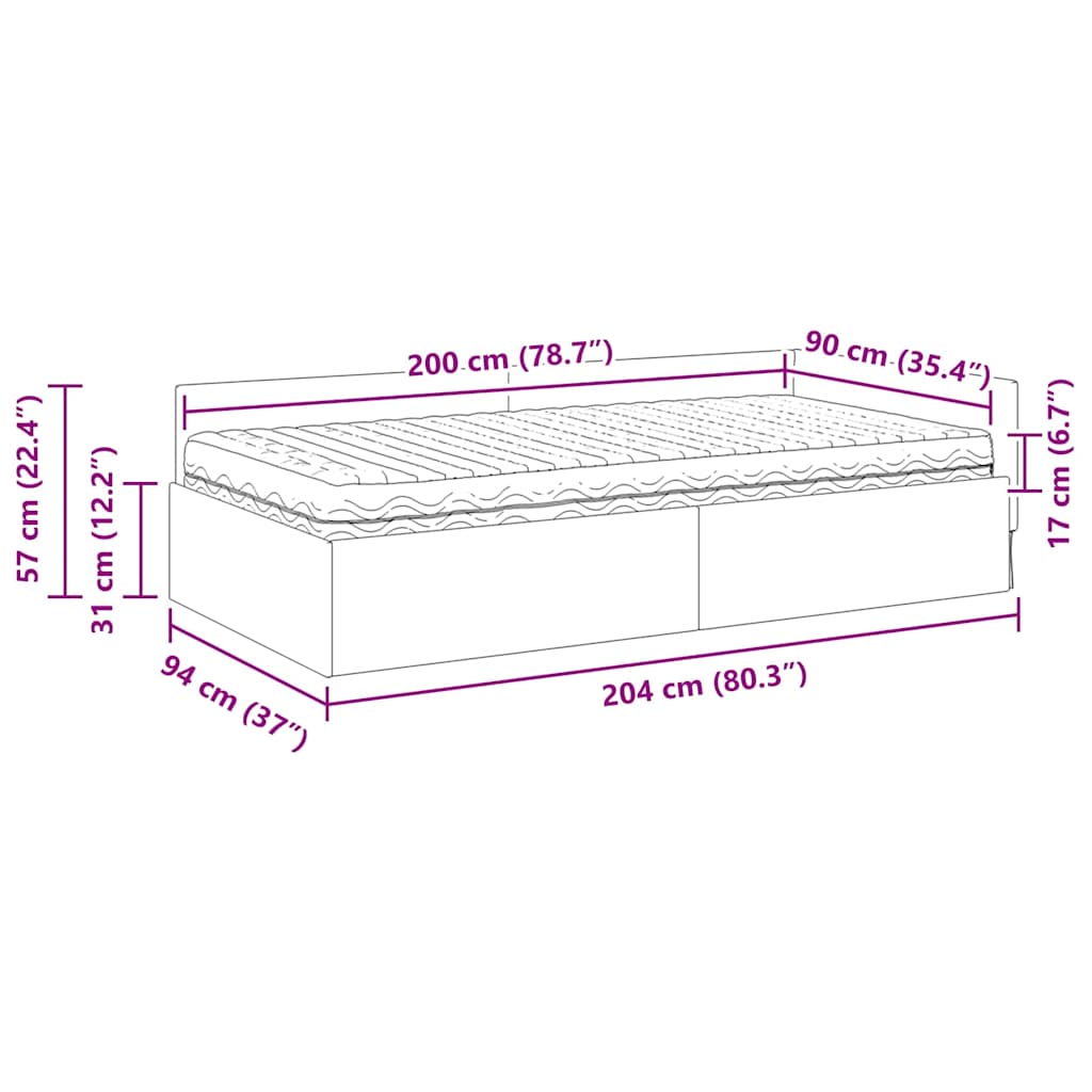 Corner Bed Frame with Mattress Other 2 pcs Black Velvet