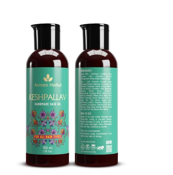 Avimee Herbal Keshpallav Hair Oil For Men & Women, Promotes Hair Growth & Reduces Hair Fall 100ml