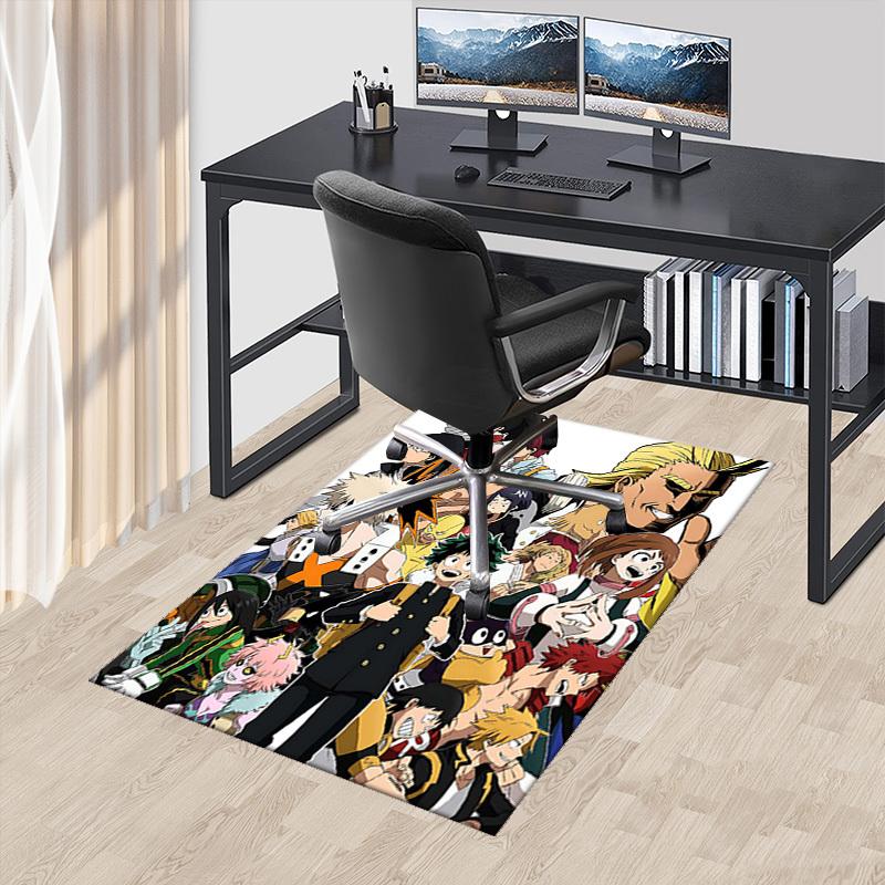 

1pc My Hero Academia Chair Mat - Anime Cartoon Design Office Desk Pad, Non-Slip Carpet for Home Decor, Living Room, Bedroom, Game Room, Birthday Gift. 60cm by 90cm