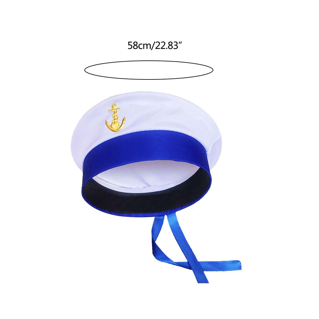 Pălărie de marinar Pălărie de marinar bleumarin Pălărie de căpitan de iaht Costum de căpitan marinar Șapcă de marinar pentru bărbați Căciulă Pălărie de amiral marinar bleumarin Formal