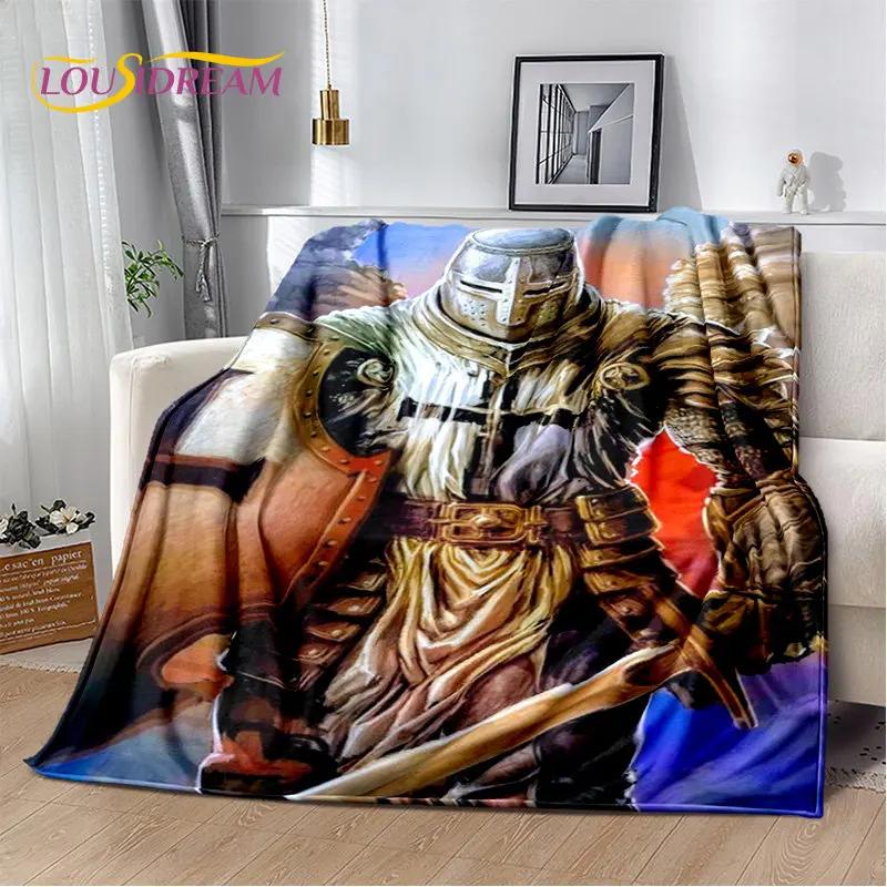 Cavalier Knight Templar Crusaders Game Měkká plyšová deka, flanelová deka Hodící deka do obývacího pokoje Ložnice Postel Sofa Piknik