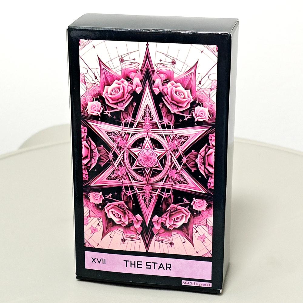 Pink Gothic 10.3*6cm Themed 78 Pcs Tarot Cards