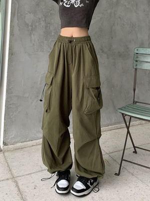 Pantalones Casuales de Pierna Ancha Verano Estilo Retro Americano para Mujer