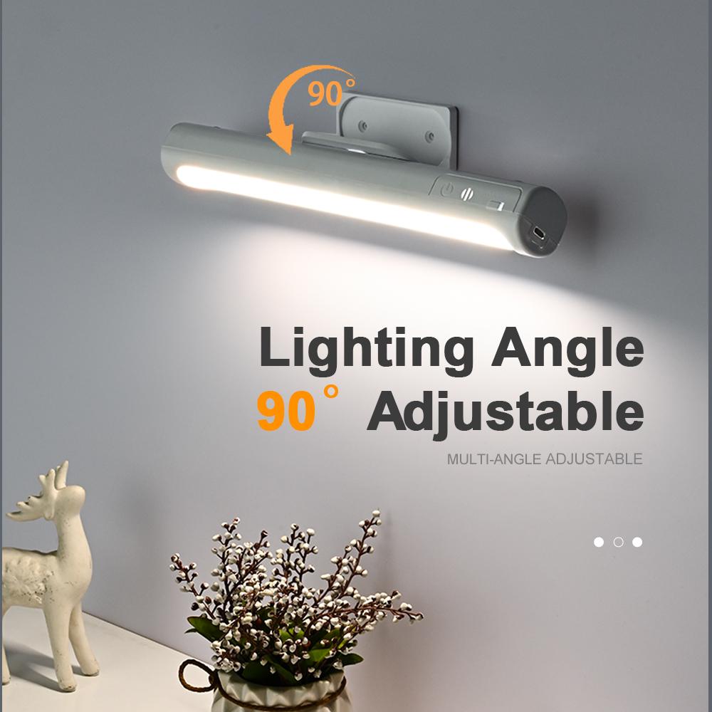 Digital Display Induction Night Light USB Rechargeable 3 Colors Adjustable Touch Control Cabinet Light For Kitchen Bedroom