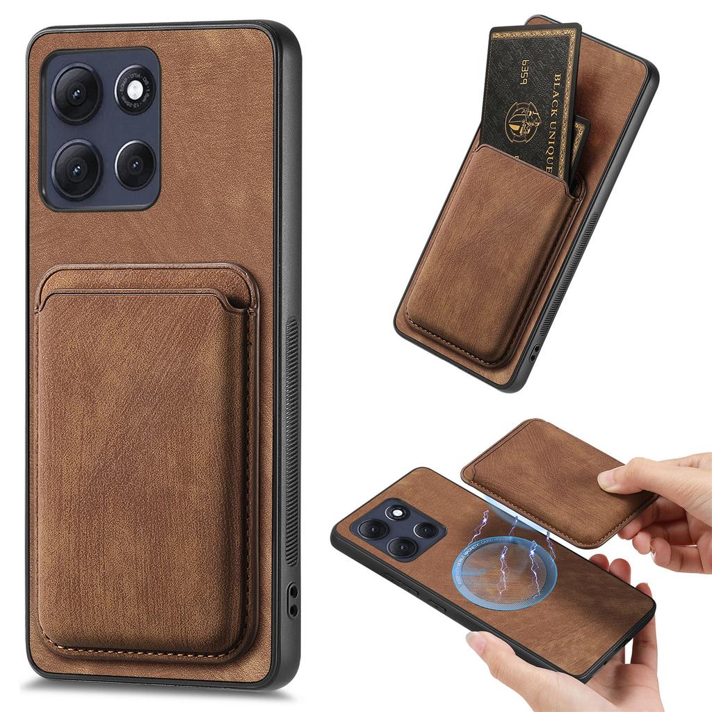 For Motorola Moto G86 Power 5G Magnetic Case Case Retro Leather + TPU Phone Cover with Detachable Card Slot