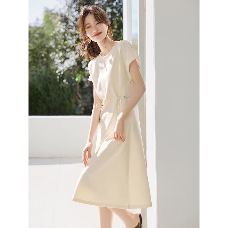 

Mohanyimei Casual Short Sleeve A-Line T-Shirt Dress M