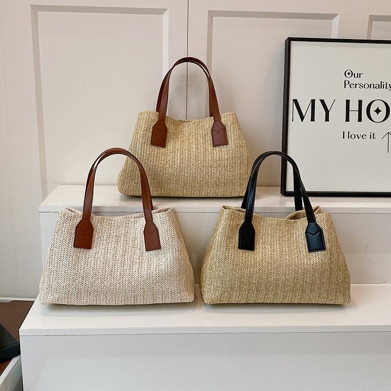 Temperament Simple Weaving 2025 Summer New Foreign Style This Year Popular Korean Version Shoulder Crossbody Casual Handbag Bag