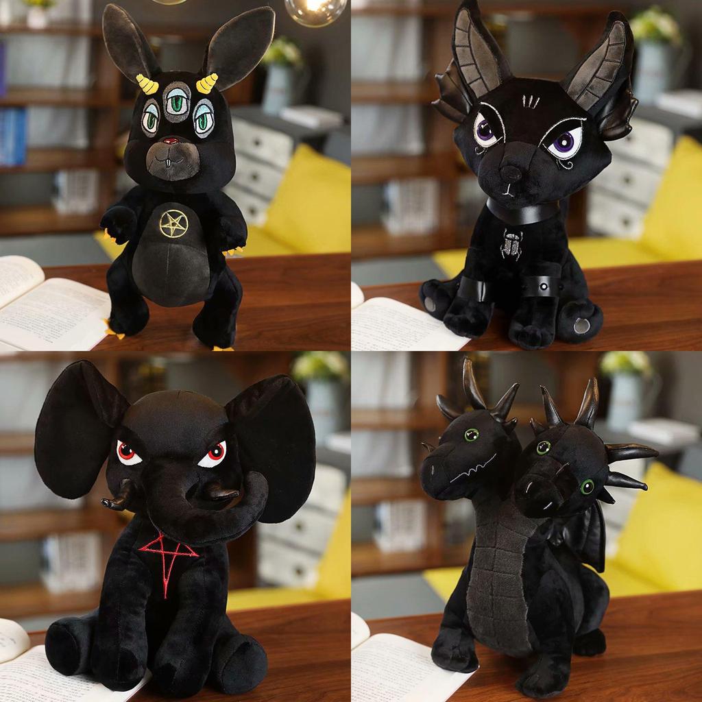 Dark Series 3eyed Rabbit Plush Toy With Pp Cotton Filling For Gothic Decor Enthusiasts