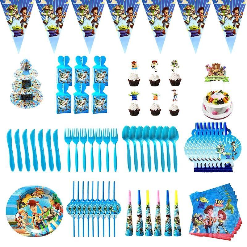 Toy Story Buzz Woody Bo Peep Birthday Party Supplies Featuring Colorful Plates Cups And Banners For Ultimate Celebration