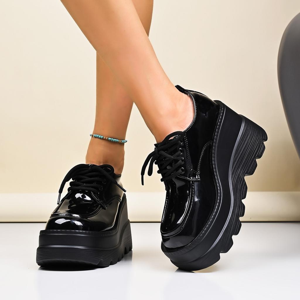 Heightening Shoes, Women's Platform Plus Size Shoes, Fat Feet, Versatile Boots for Autumn and Winter, Women's Fashion Muffin-sole Martin Boots