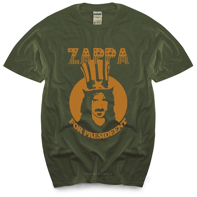 Nova Moda Camiseta Masculina Tripulao Pescoo T Frank Zappa Zappa Para Presidente T Camisa Masculina Algodo Camiseta Muitas Cores Topos