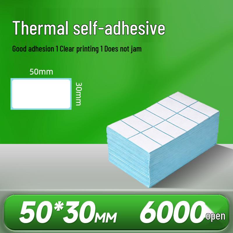 Self-Adhesive Thermal Label Paper for Barcode, Supermarket, Pharmacy, Milk Tea Stickers, and Blank Label Printing