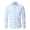 Men's Slim Fit Black Long-Sleeve Business Shirt